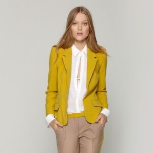 A.L.C. Jude Mustard Yellow Wool Mohair Blend Blazer